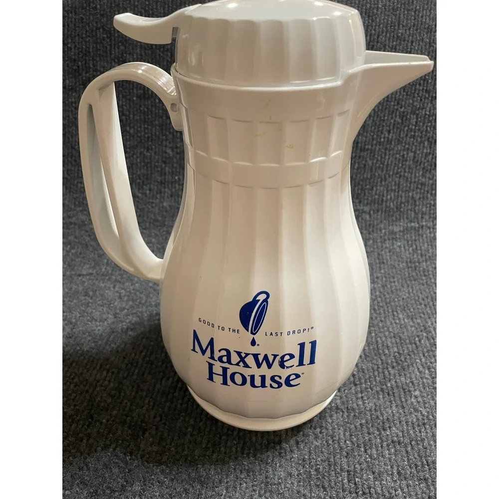 Maxwell House Coffee Carafe White Thermal Insulated Pitcher 44oz Eco-Serv USA